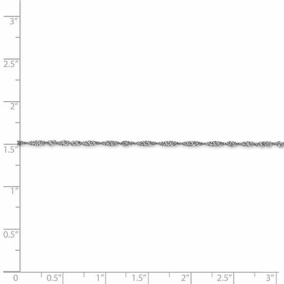 1.3mm 14k White Gold Diamond Cut Singapore Chain Necklace, 20 Inch - Picture 5 of 8